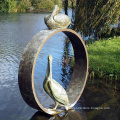 Life size craft metal bronze pelican statue